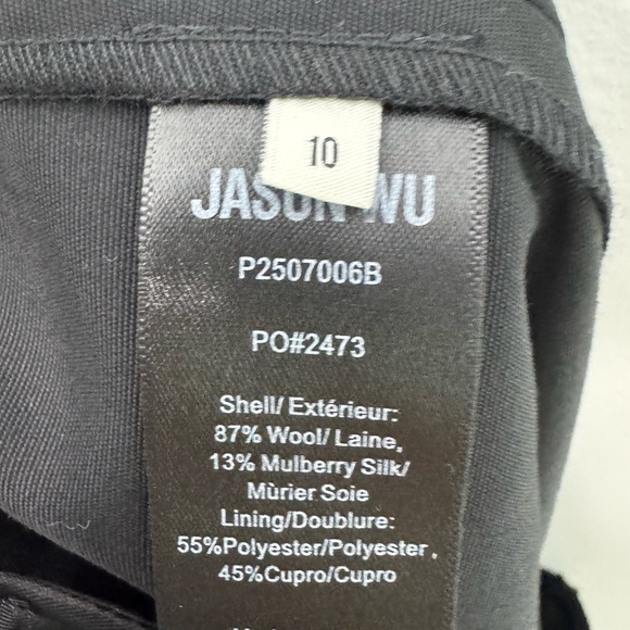 Jason Wu Draped Wool-Silk Straight Leg Pants Black Women’s Size 10 - Picture 7 of 7